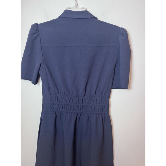 Eliza J Puff Sleeve Shirtdress Navy Blue Sz 6 NWT - Picture 16 of 16